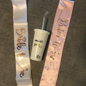 Kate spade miss to mrs cup & Bridal Sash
